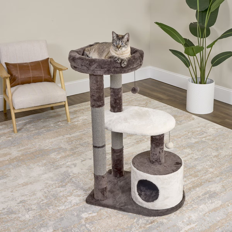 MidWest Alden 41" Faux-Fur Cat Tree & Condo