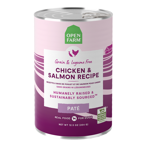 Open Farm Wet Can Dog Food Chicken & Salmon GF 12.5oz