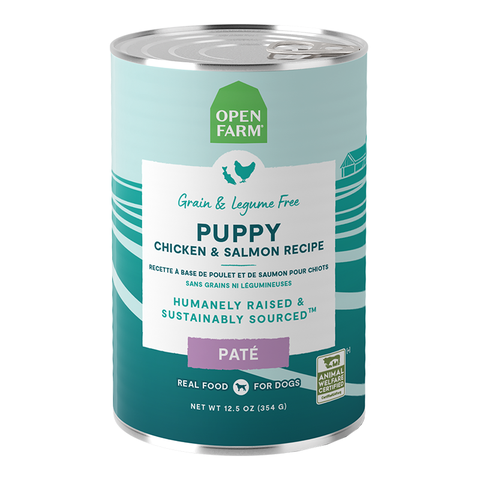 Open Farm Wet Can Dog Food Puppy Chicken & Salmon GF 12.5oz