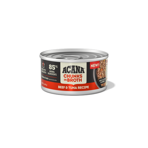 ACANA Beef & Tuna Recipe Grain-Free Chunks in Broth Wet Canned Cat Food 3oz