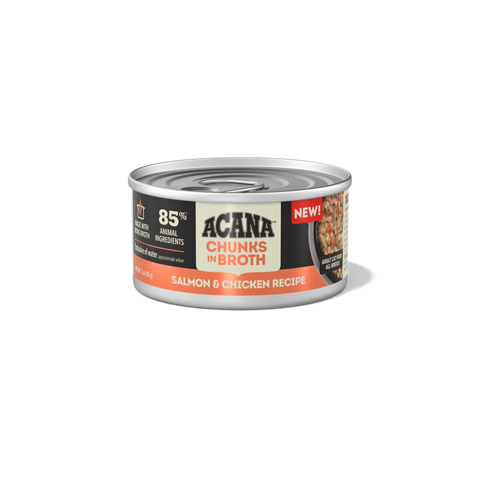 ACANA Salmon & Chicken Recipe Grain-Free Chunks in Broth Wet Canned Cat Food 3oz can