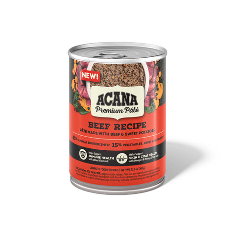 ACANA Premium Adult High-Protein Beef Recipe in Bone Broth Pate Wet Dog Food 12.8oz