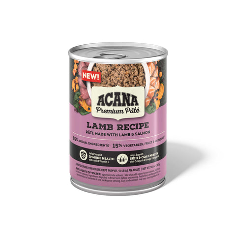 ACANA Premium Adult High-Protein Lamb Recipe in Bone Broth Pate Wet Dog Food, 12.8-oz