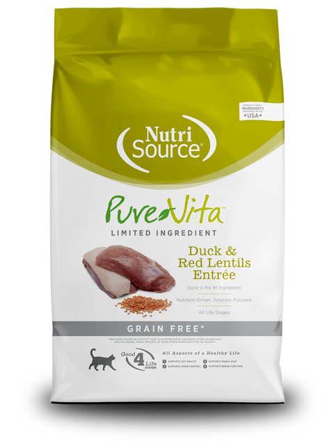 Pure Vita Grain Free Duck & Red Lentils Cat Food 4lb