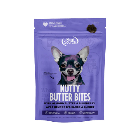 NutriSource Nutty Butter Bites Blueberry & Almond Butter Dog Treats 6oz