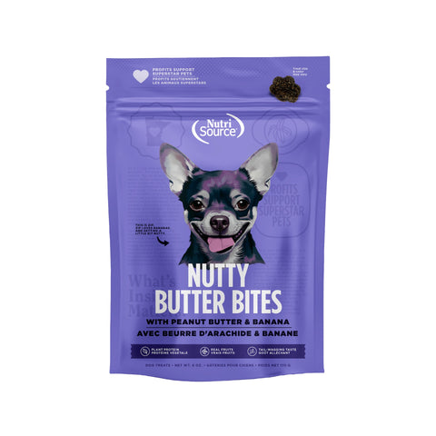 NutriSource Nutty Butter Bites Banana & Peanut Butter Dog Treats 6oz