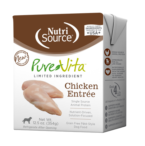 Pure Vita LID Chicken Entree Dog Wet Pack 12.5oz