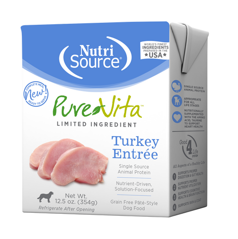 Pure Vita LID Turkey Entree Dog Wet Pack 12.5oz