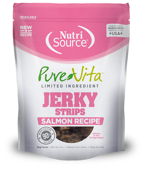 Pure Vita LID Salmon Jerky Strips Dog Treat 4oz