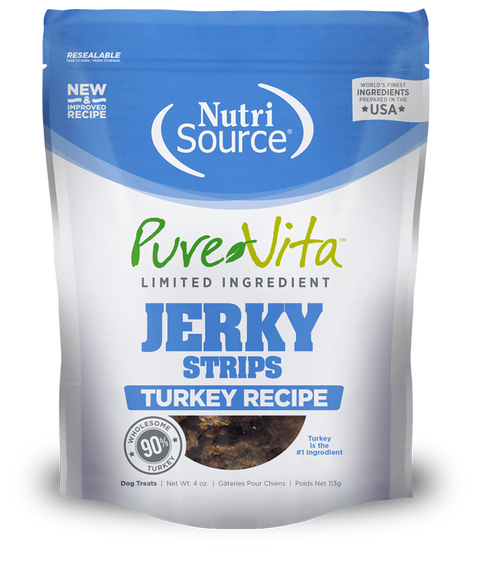 Pure Vita LID Turkey Jerky Strips Dog Treat 4oz