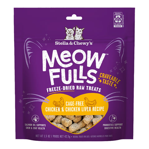 Stella & Chewy's Meowfulls Chicken & Chicken Liver Cat Treats 1.5oz