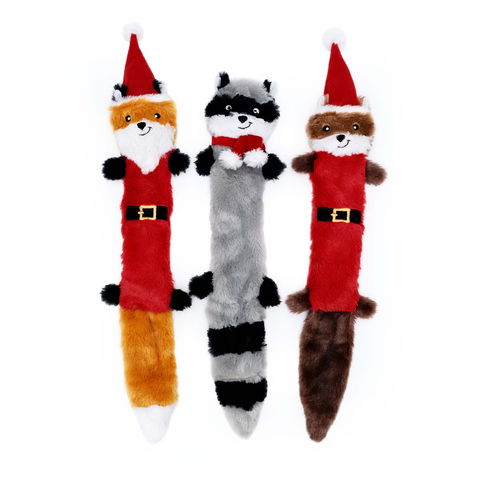 ZippyPaws Holiday Skinny Peltz Plush Dog Toy Large - 3pk