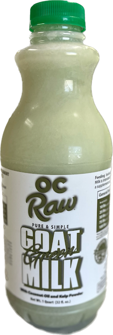 OC Raw Frozen Goat Milk Coconut Oil & Kelp 32oz - Green