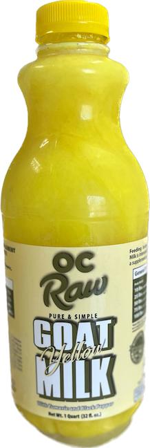 OC Raw Frozen Goat Milk Tumeric & Black Pepper 32oz - Yellow