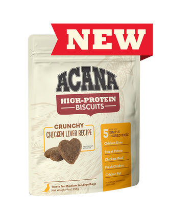 Acana High-Protein Biscuits - Crunchy Chicken Liver Recipe Dog Treats ...